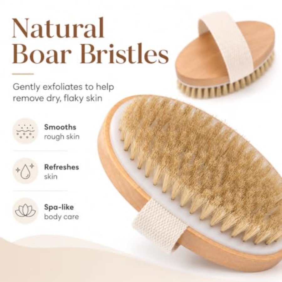 드라이 바디 브러쉬 2개 세트, 천연 멧돼지털 각질 제 - Dry Brush Body 리뷰 및 가격