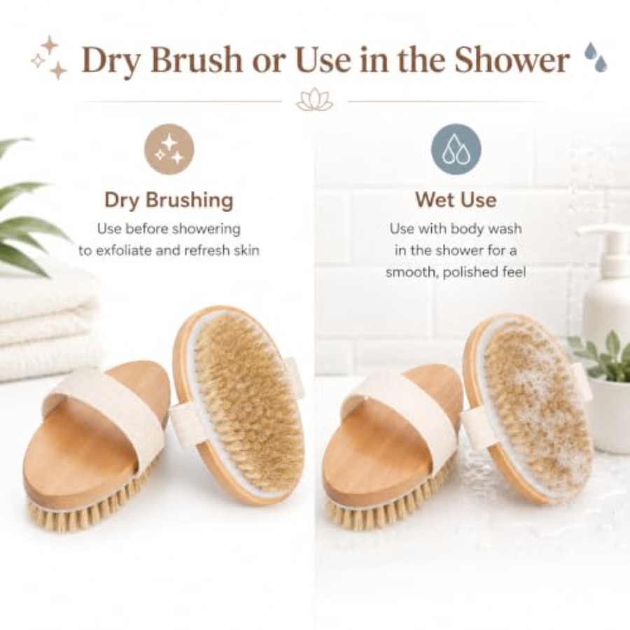 드라이 바디 브러쉬 2개 세트, 천연 멧돼지털 각질 제 - Dry Brush Body 리뷰 및 가격