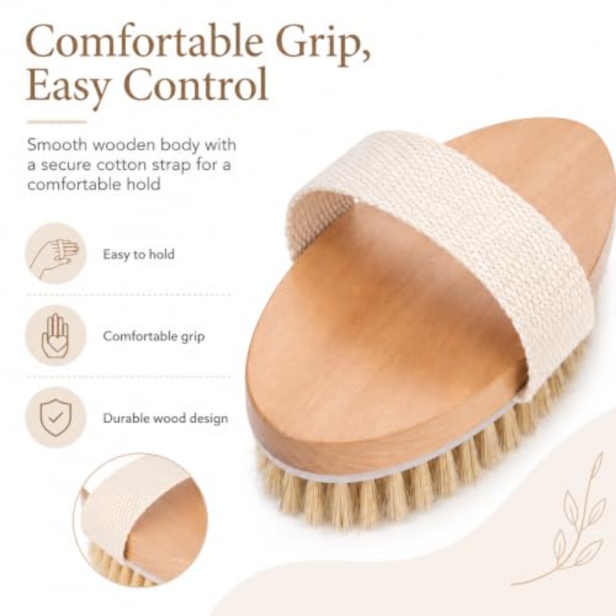드라이 바디 브러쉬 2개 세트, 천연 멧돼지털 각질 제 - Dry Brush Body 리뷰 및 가격
