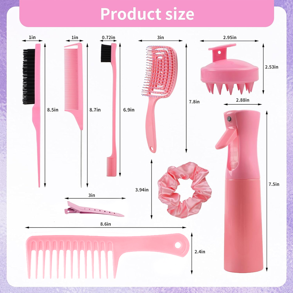 11종 헤어 브러쉬 세트, 헤어 스프레이 병이 있는 엉 - Dry Brush Body 리뷰 및 가격